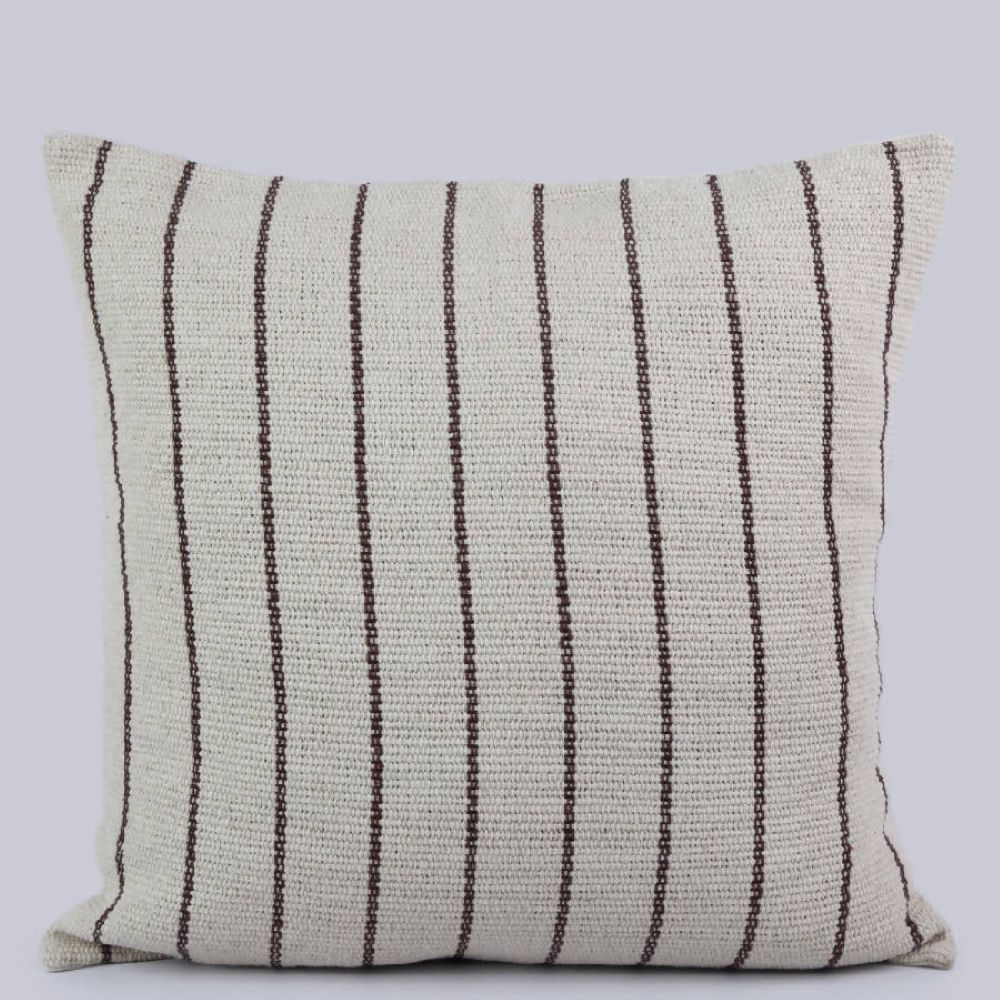 Cotton Striped Pillow - Beige