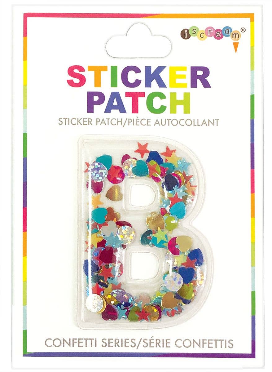 B INITIAL CONFETTI STICKER PATCH