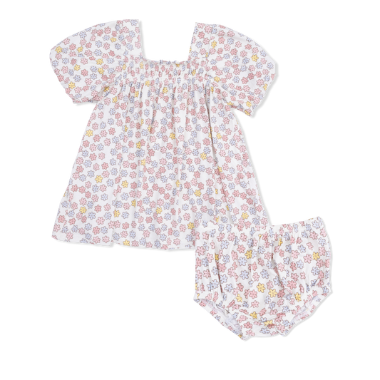 Sarah Floral - Puff Sleeve Dress with Bloomer