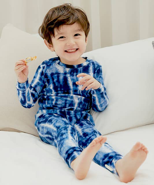 Tie Dyeing Thunder Navy Long Sleeve PJs