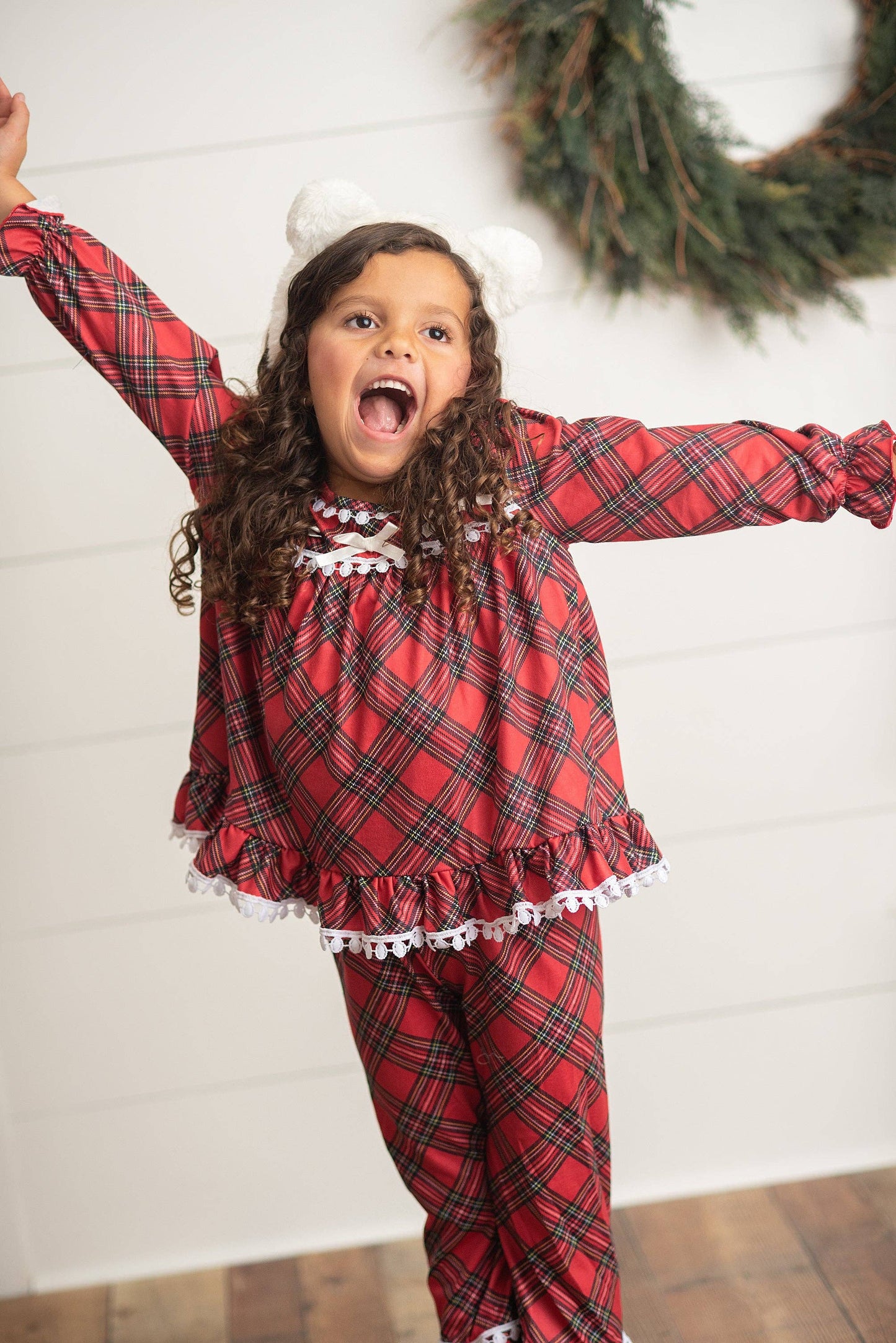 Red Plaid Christmas Lounge Set