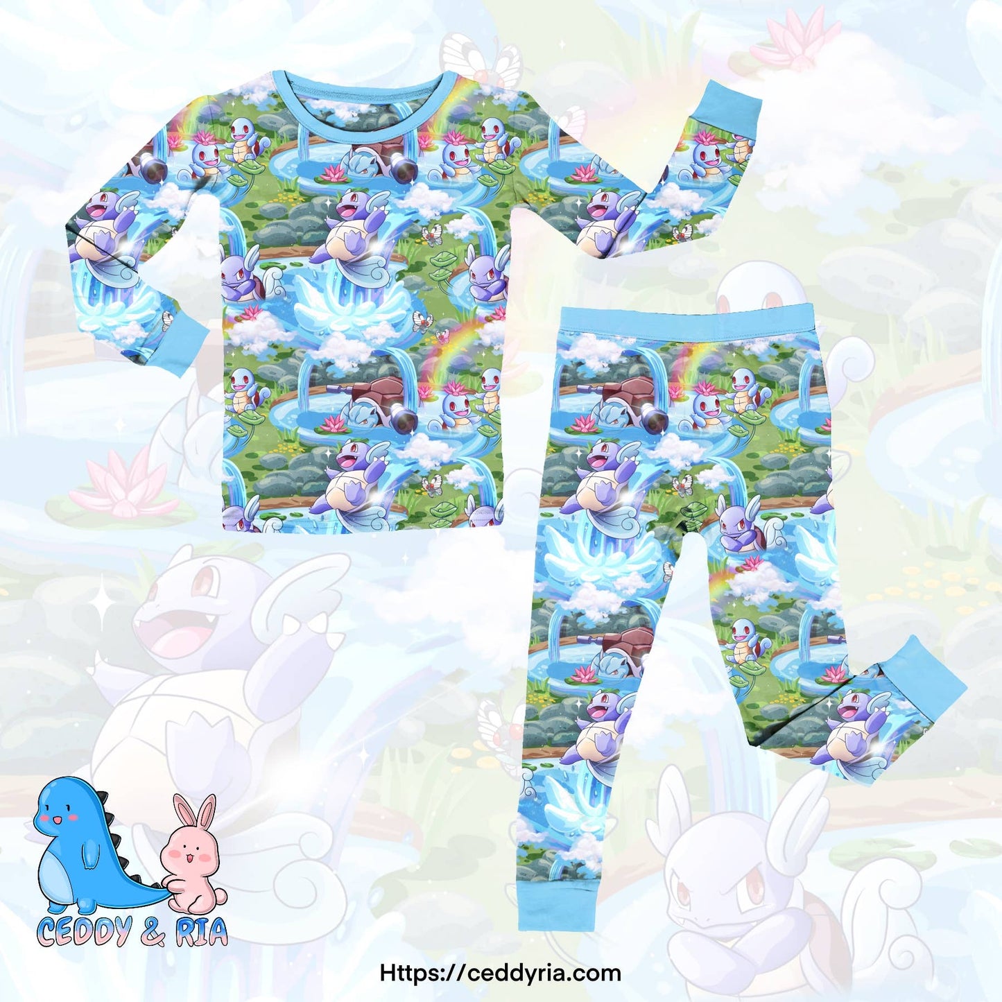 Poke 2 bamboo 2 piece set pjs