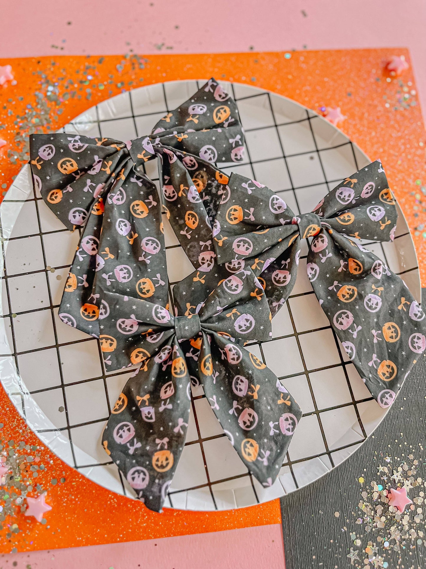 Black | Pumpkin Bow Bucket Sailor Bow