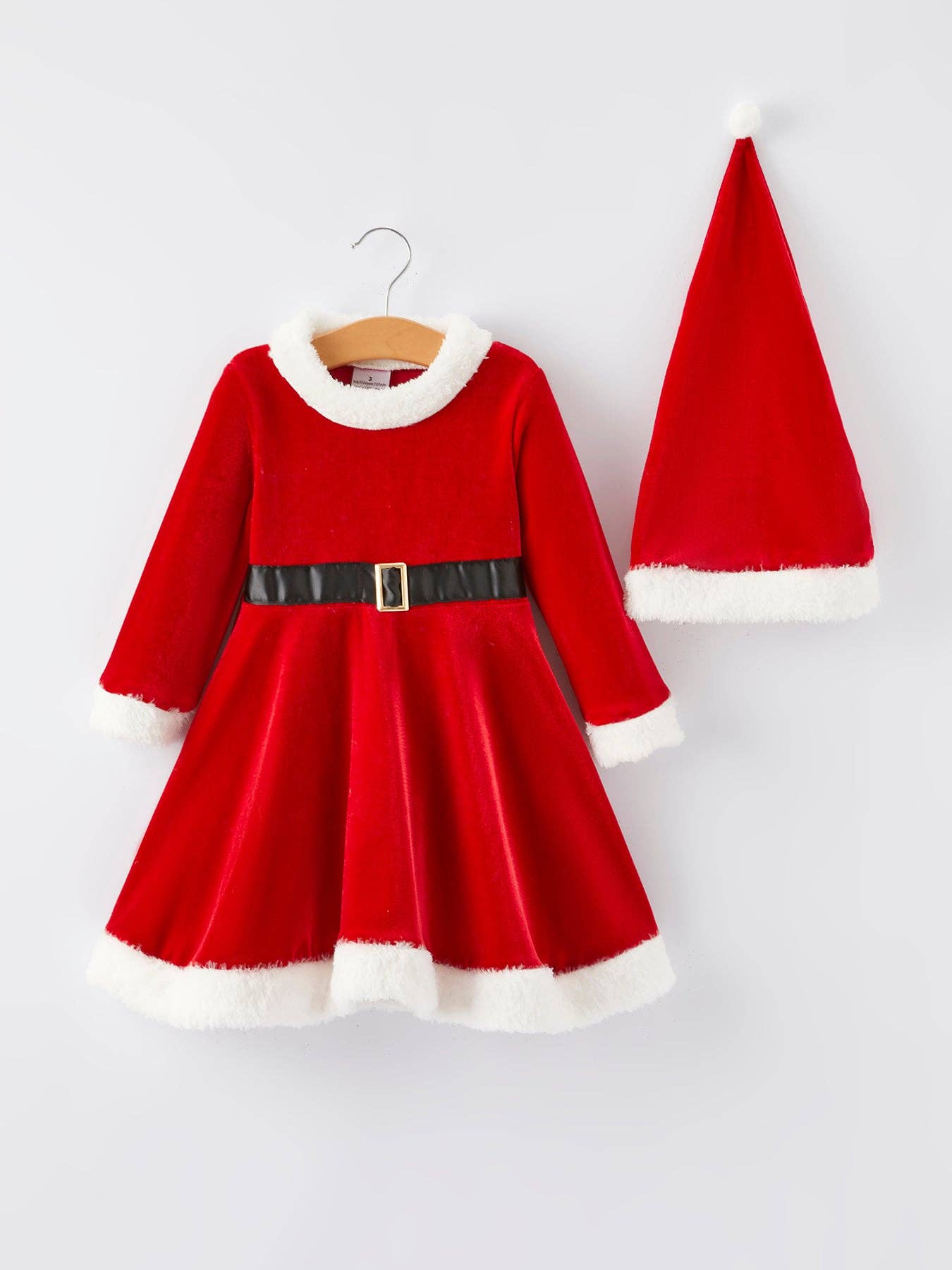 Christmas Red Velvet Dress with hat