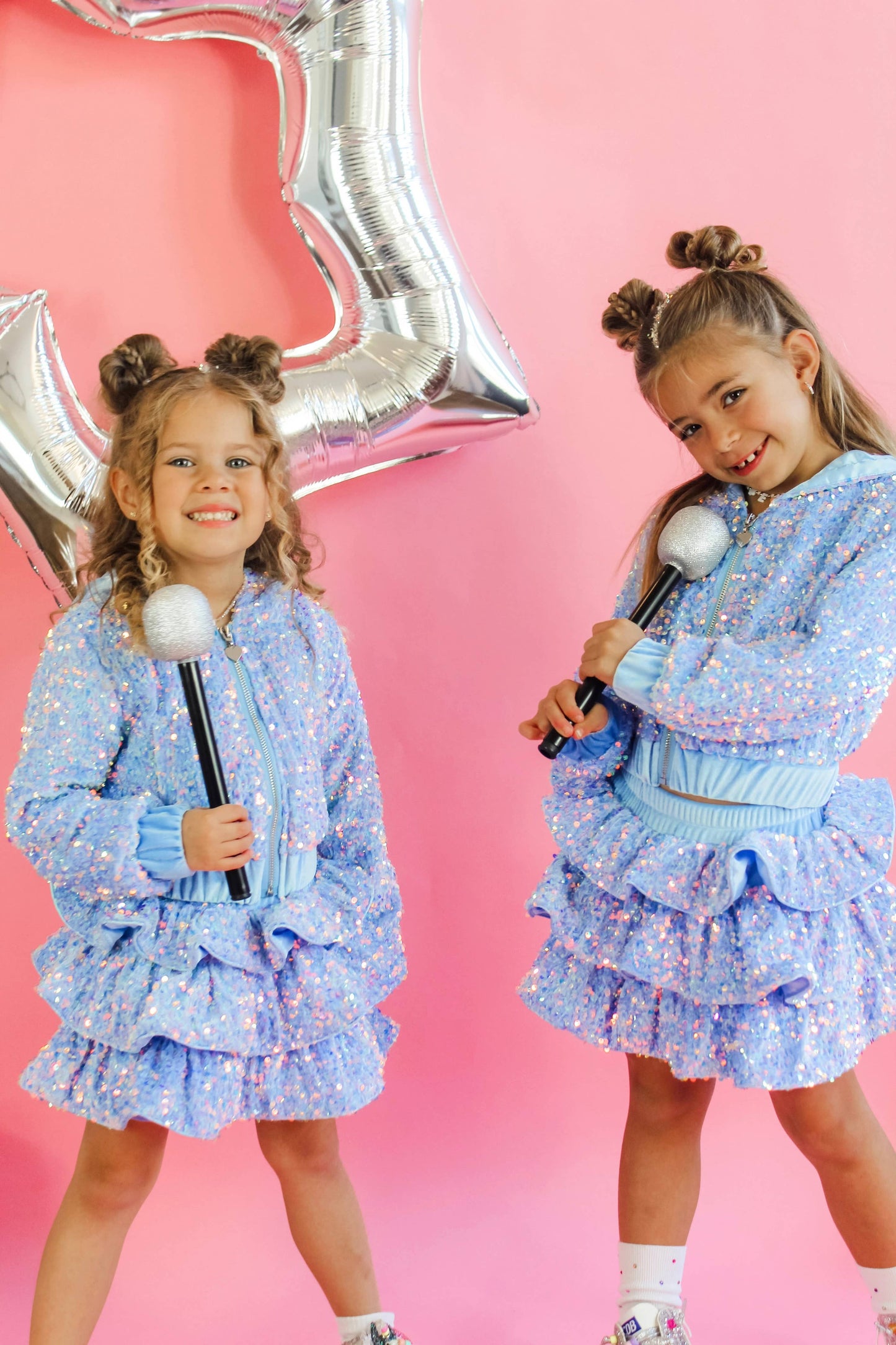 Blue Sequin Two Piece Set