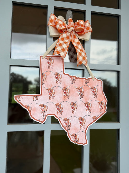 Lonestar Longhorn Printed Door Hanger