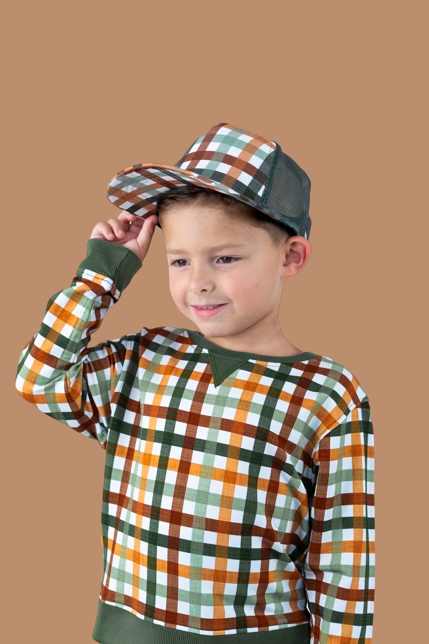 AUTUMN PLAID DREAM TRUCKER HAT