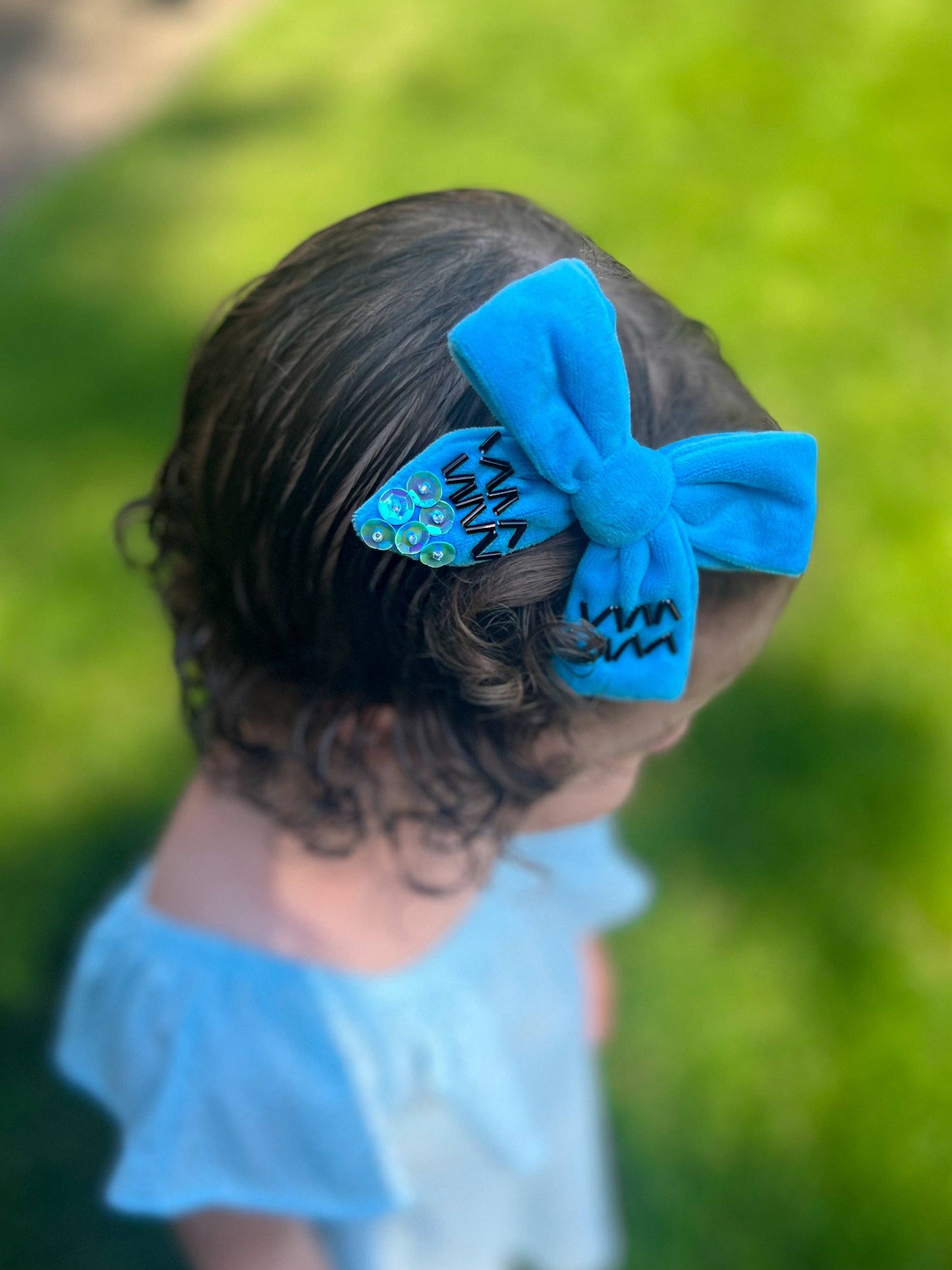 Yellow Crayon Velvet Bow