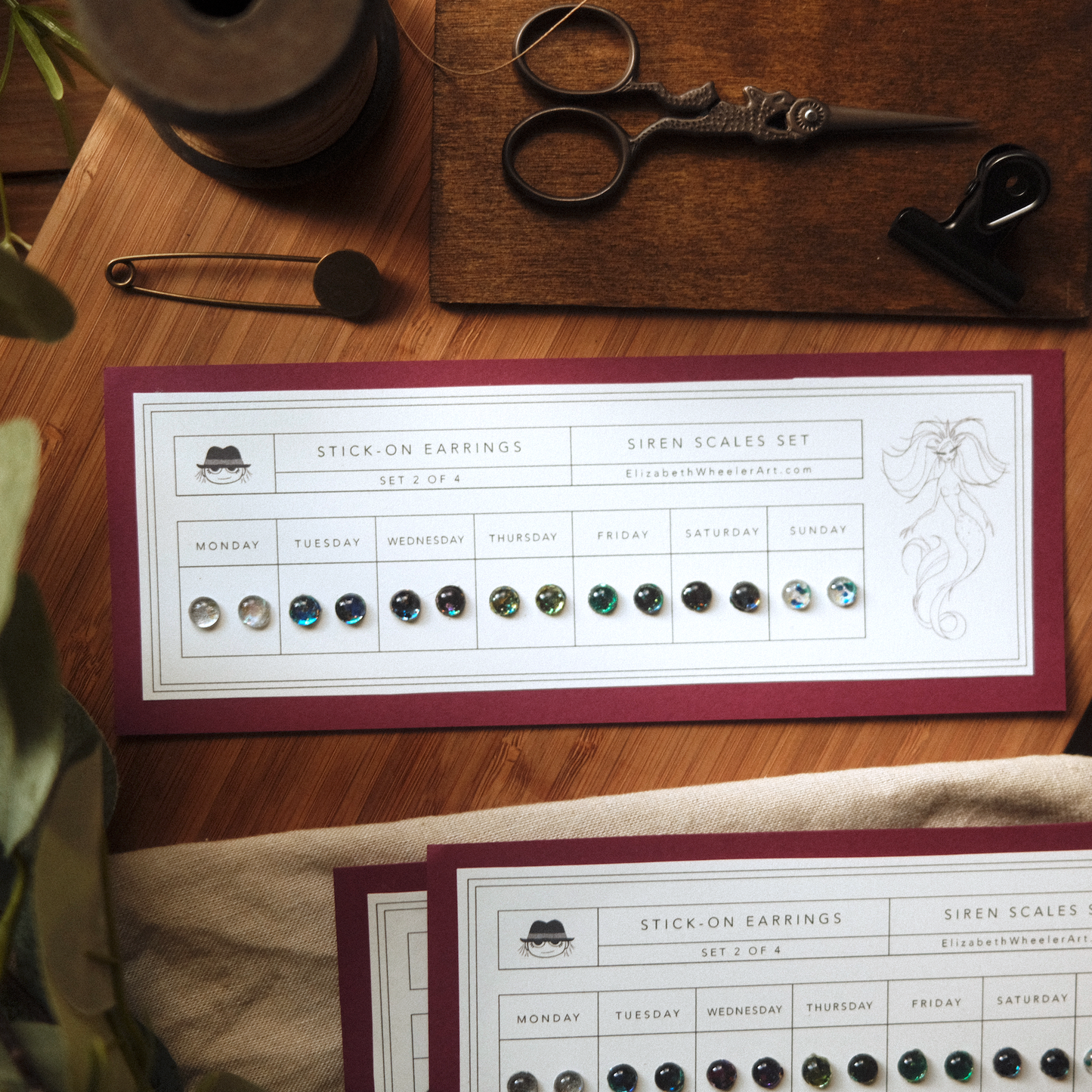 Stick-On Earrings Set - Siren Scales