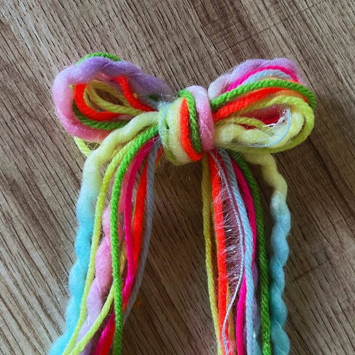 Whimsical Yarn Hair Bow for girls