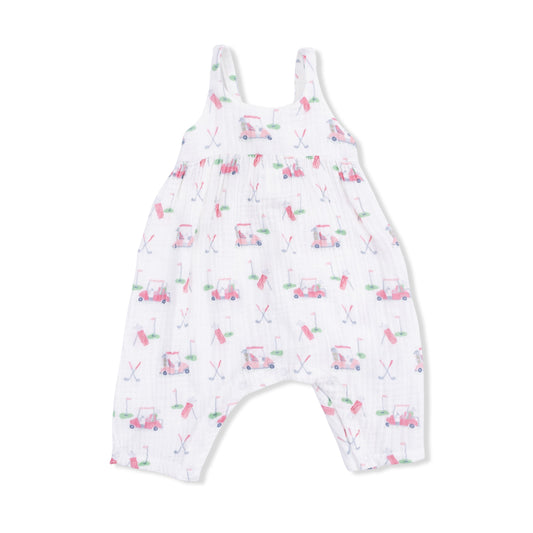 Baby Golf Carts Pink - Tie Back Romper