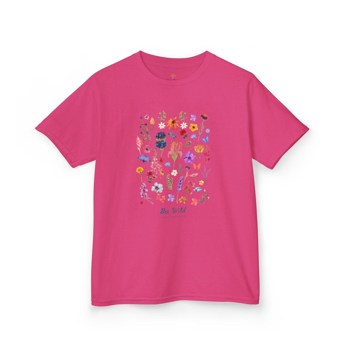 Bee Wild Girls Floral Short Sleeve Youth Hive Tee