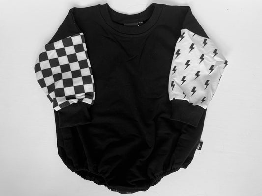 RAD • BUBBLE ROMPER • CHECKERED + BOLTS