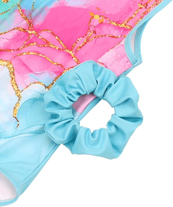 Mint Crack Gymnastics Leotard with Shorts Set