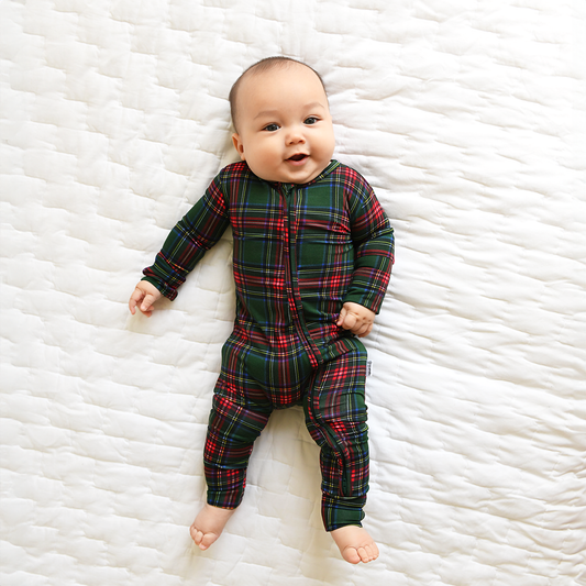 Tartan Convertible Zip Onesie
