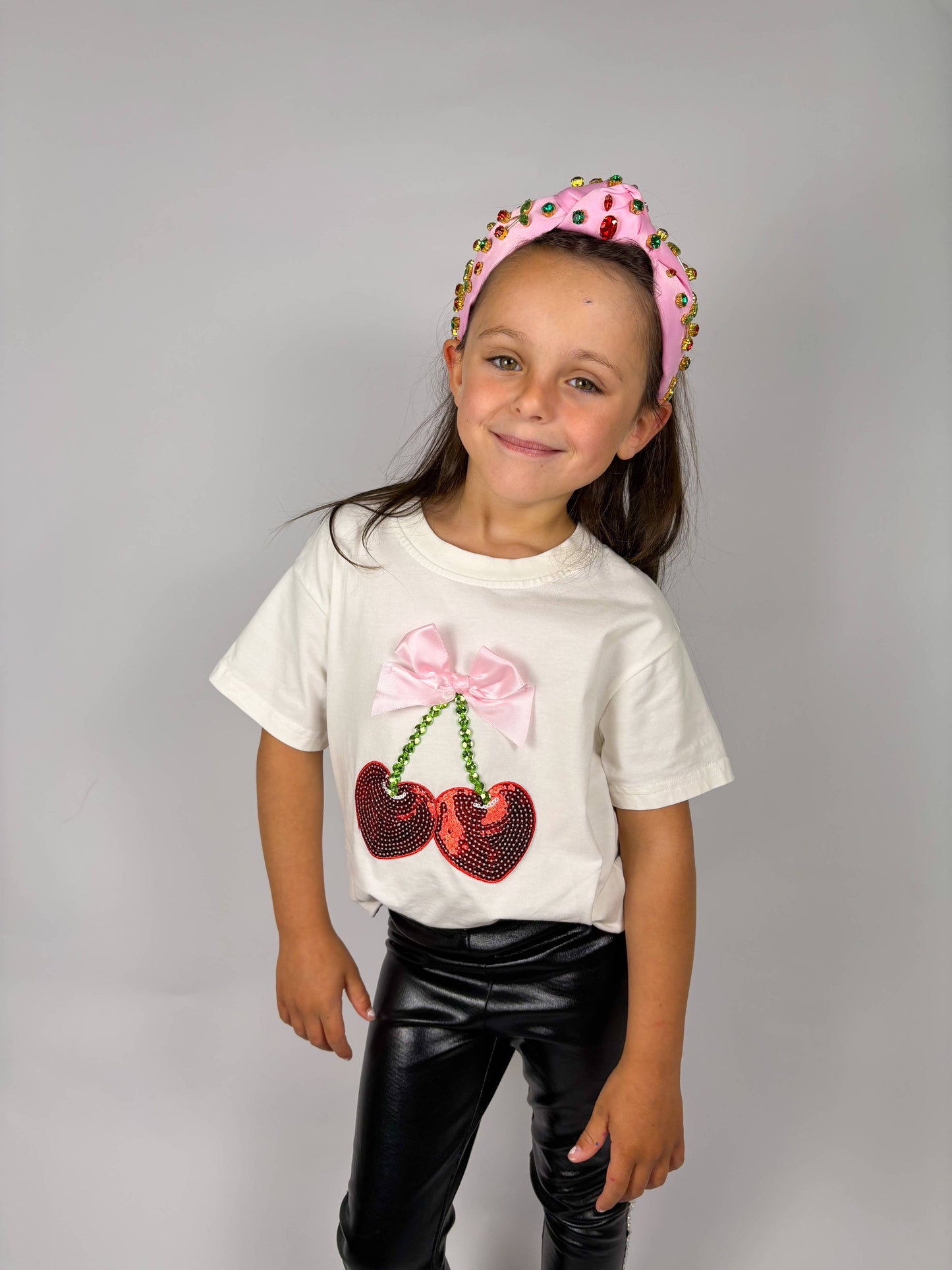 Cherry and Bow Gem Top
