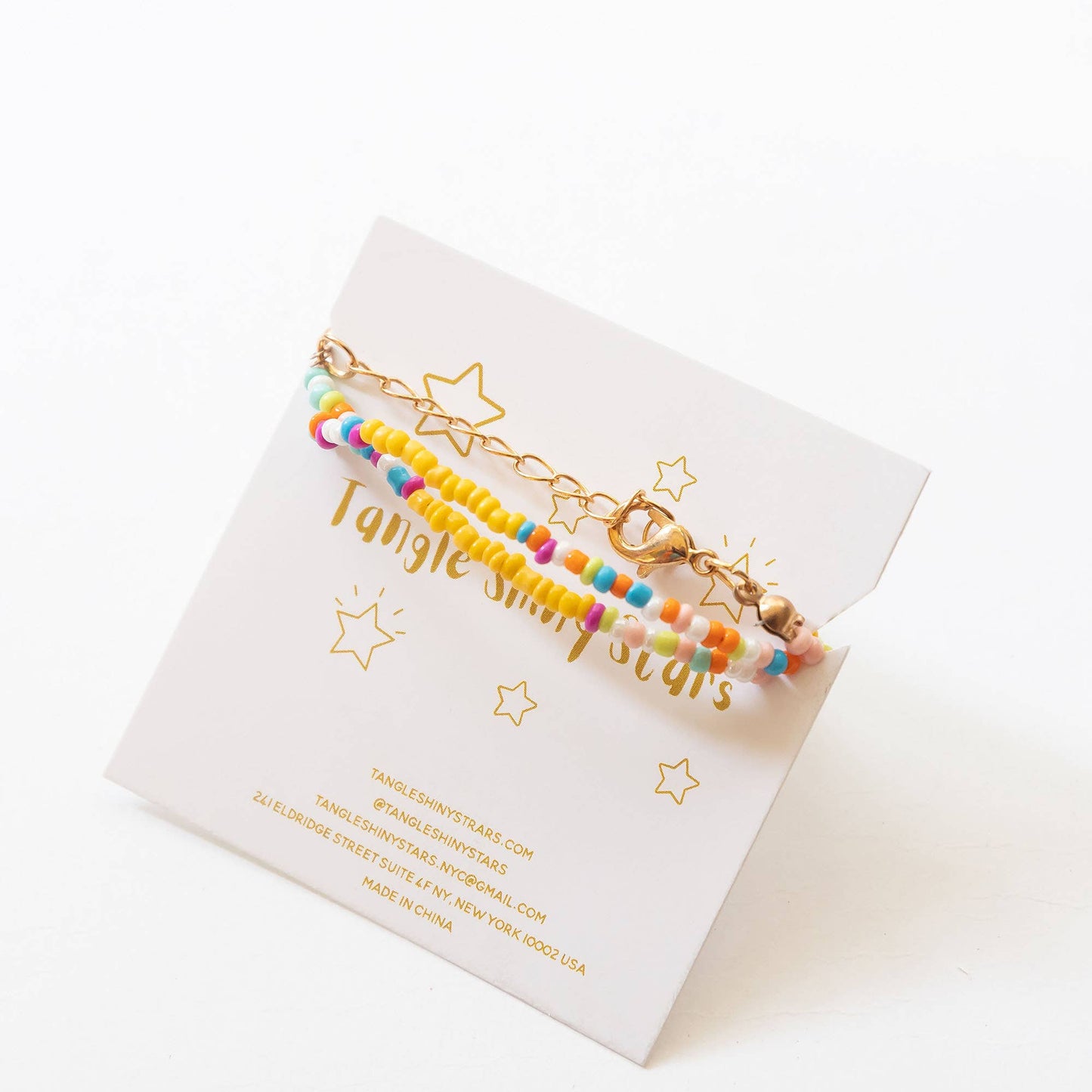 Bohemian Beads & Tassel Necklace | Yellow & Blue & Orange