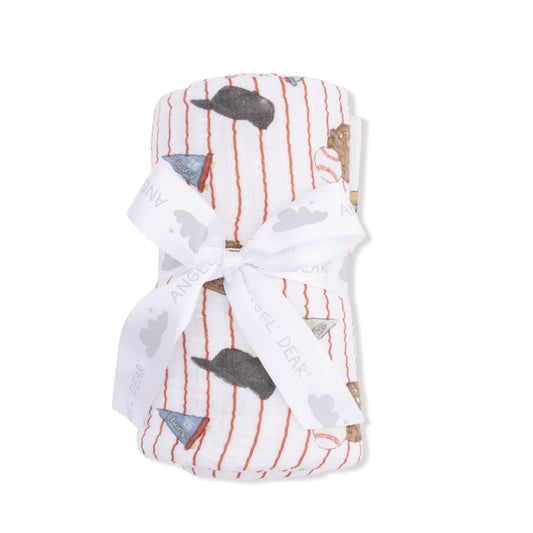 Vintage Baseball Stripe - Swaddle Blanket