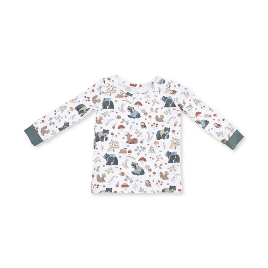 Southern Woodland Animals Green - Long Sleeve Loungewear Set