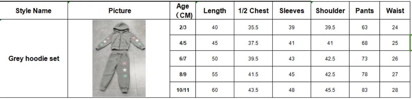 Star Girl Sweatsuit Set W/ Sequin Star Patches