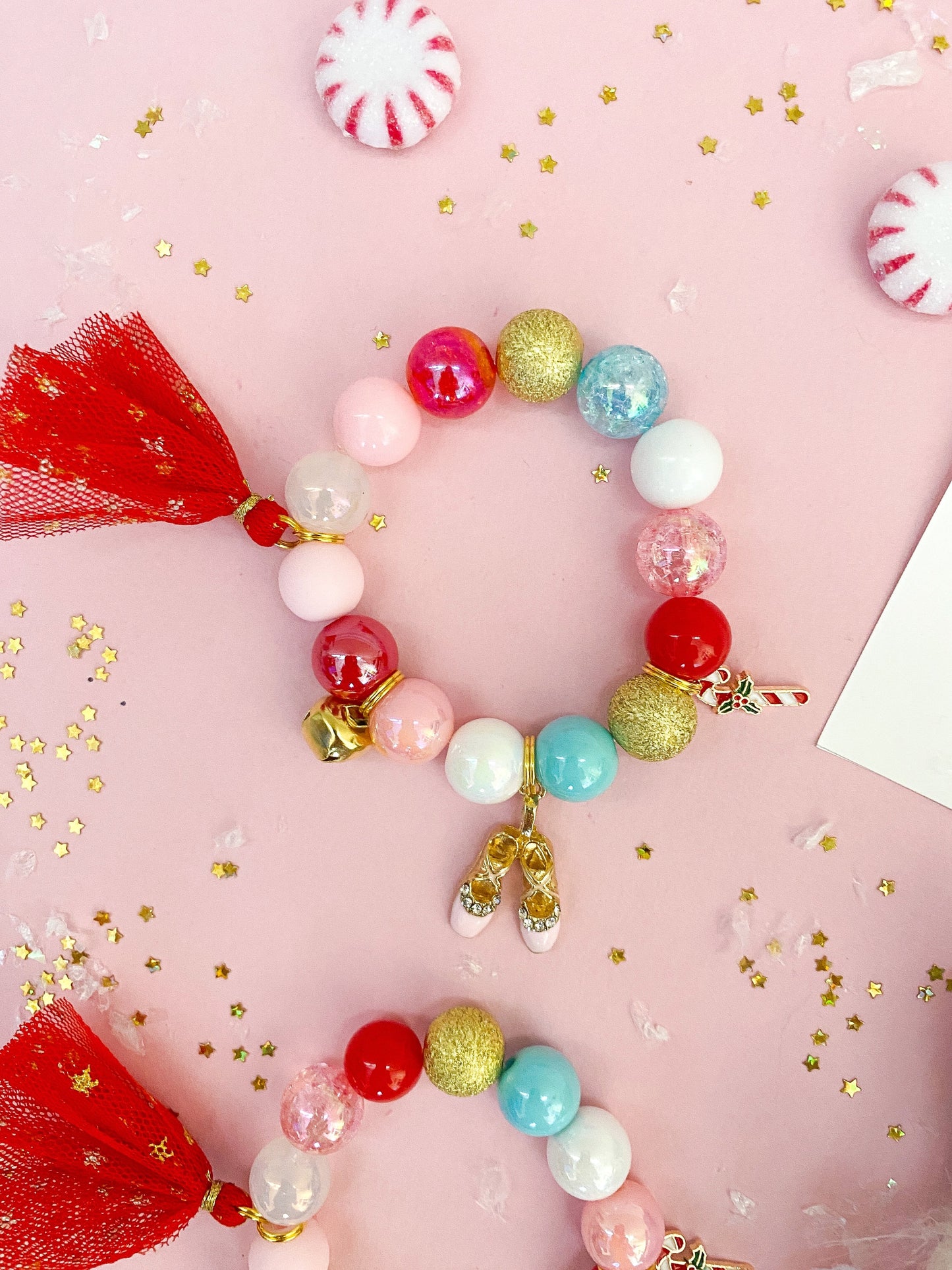 Holiday Nutcracker Sugar Plum Fairy (Pink) Charm Bracelet