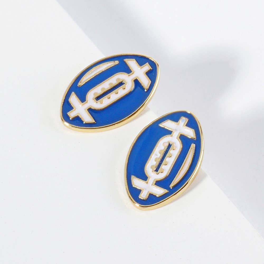 Gold Dipped GAMEDAY Football Stud Earrings