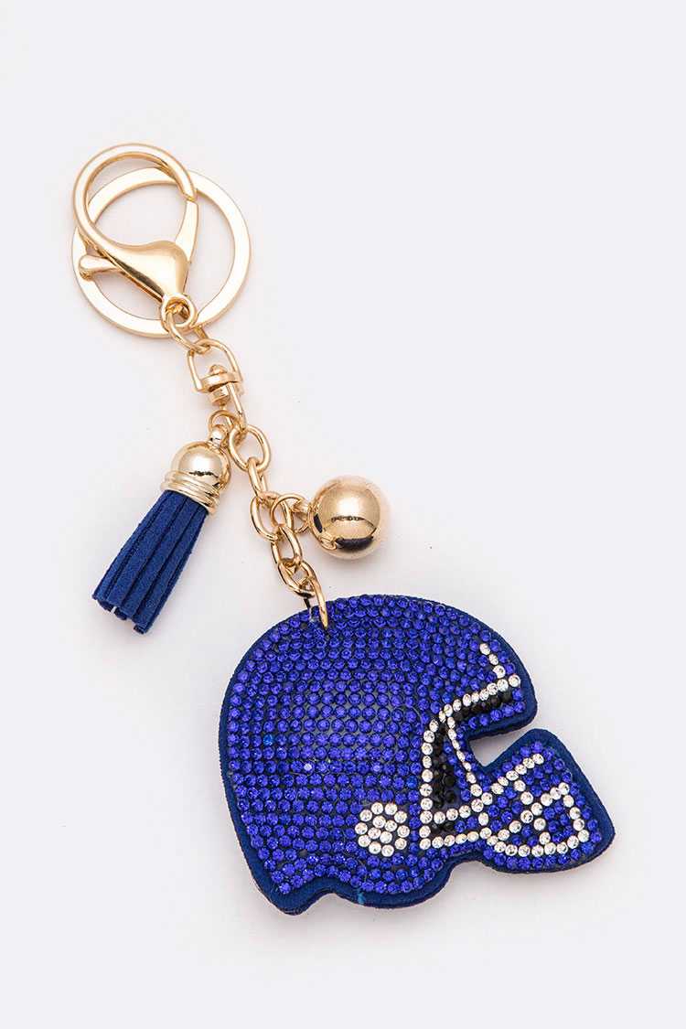 Football Helmet Crystal Key Chain