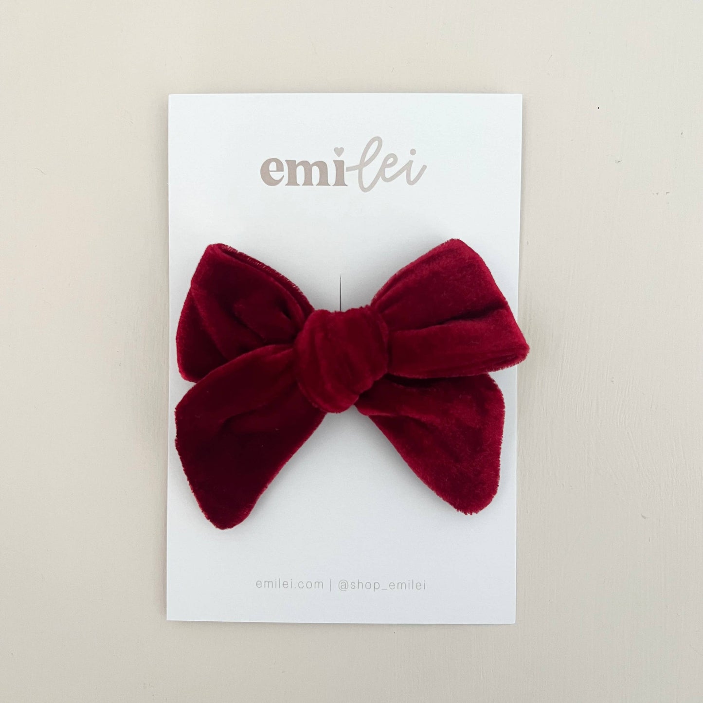 Velvet Fable Bow 2.0 Hair Clip - Crimson