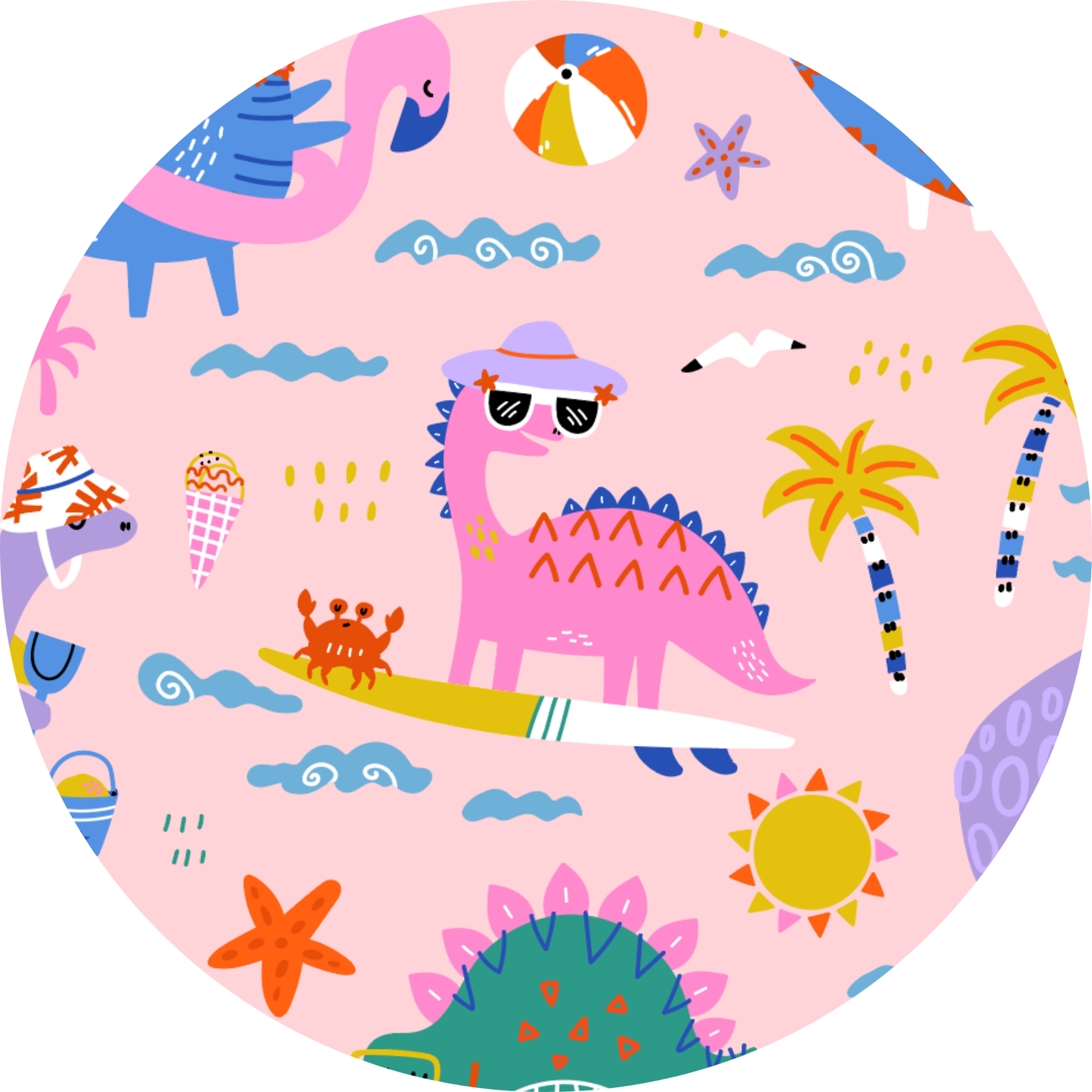 Pink Dino Girls Swimsuit With Tutu