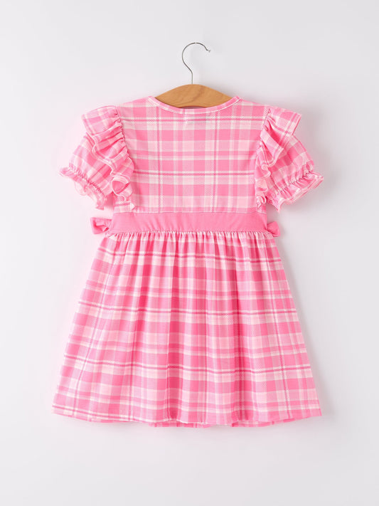Pink Plaid Smocked Church Christ Bishop Christening Dress