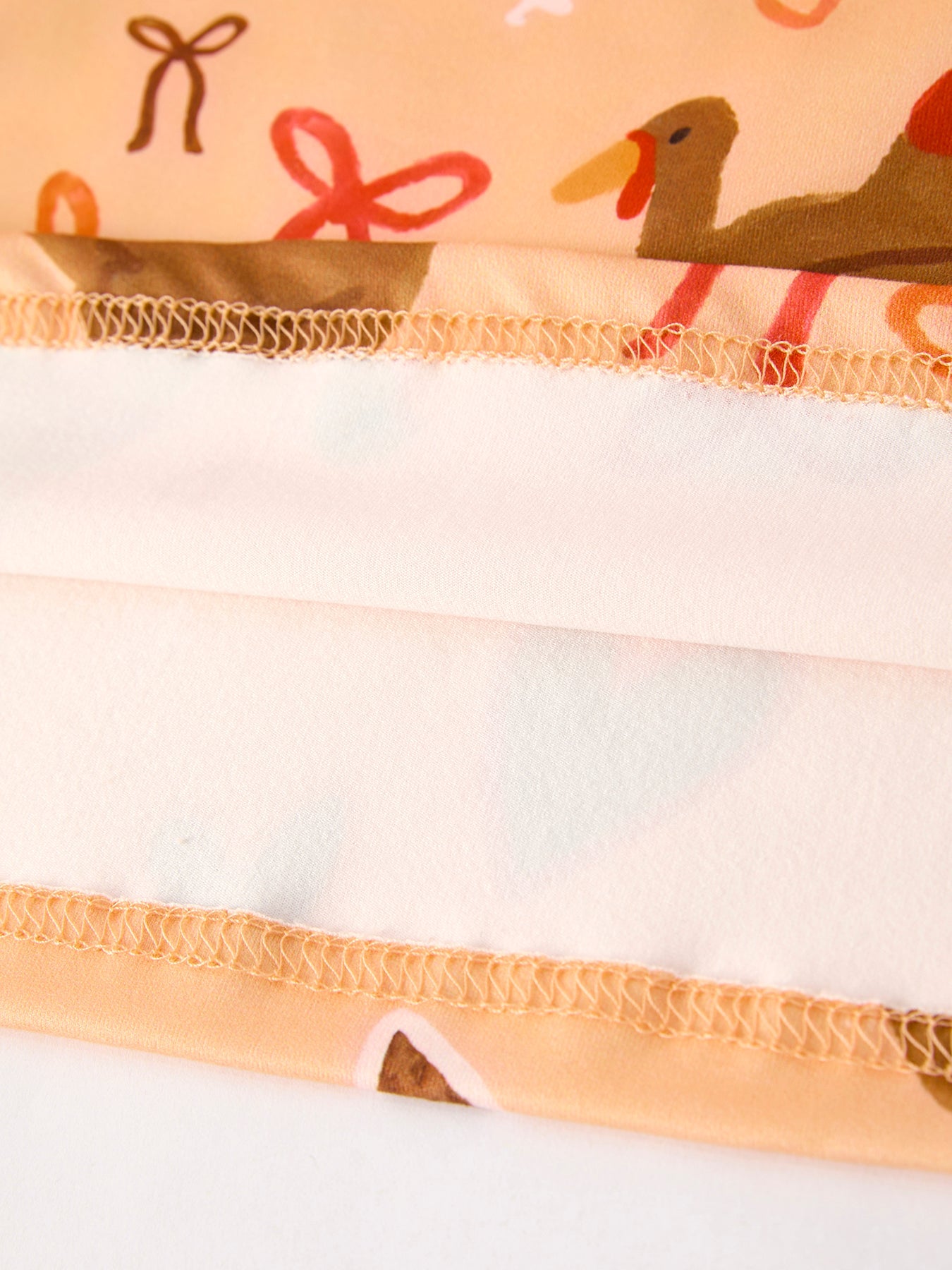 Thanksgiving Day Turkey Pie Print Ruffle Sleeve Dress