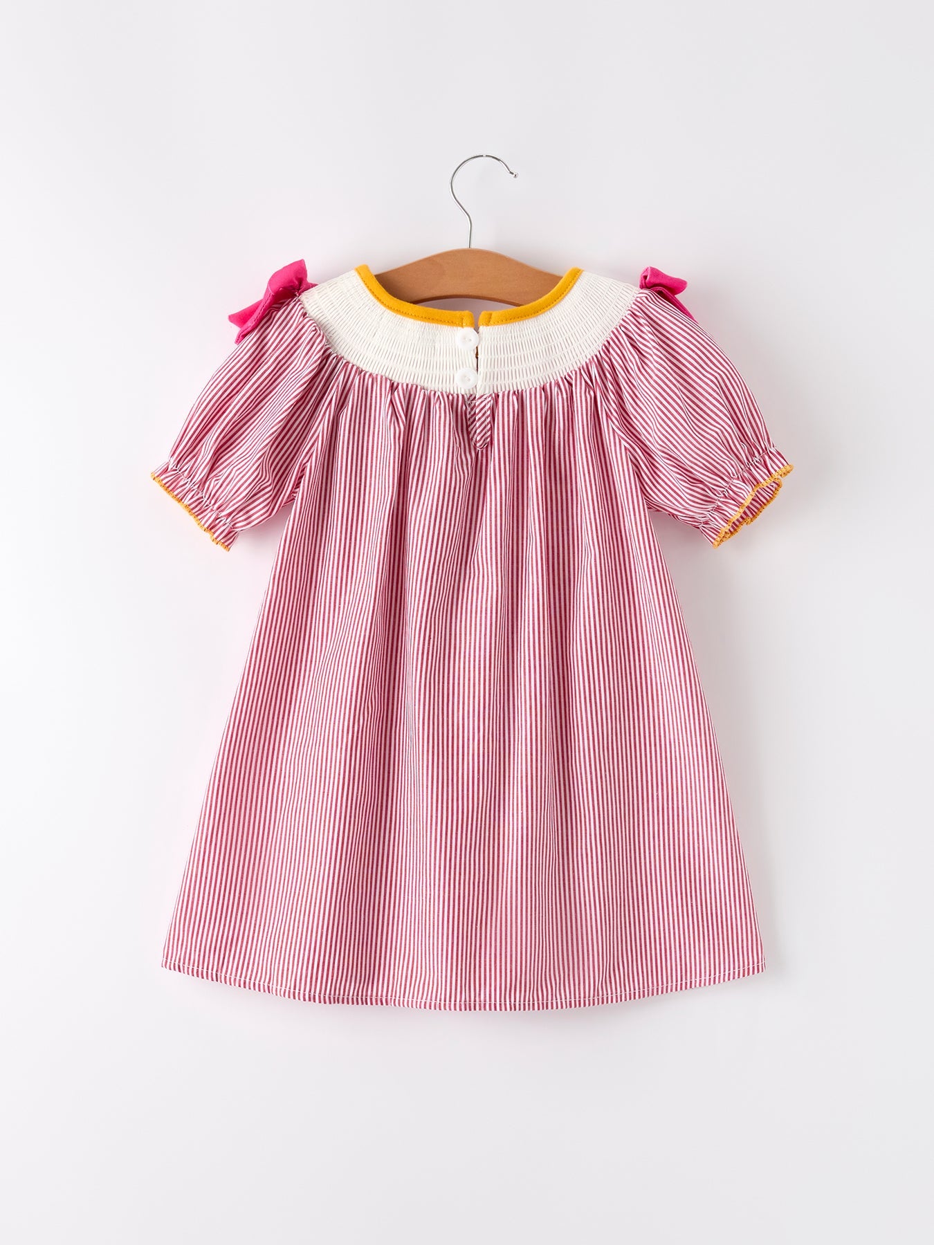 Autumn Rooster Smock Embroidered Girls Dress