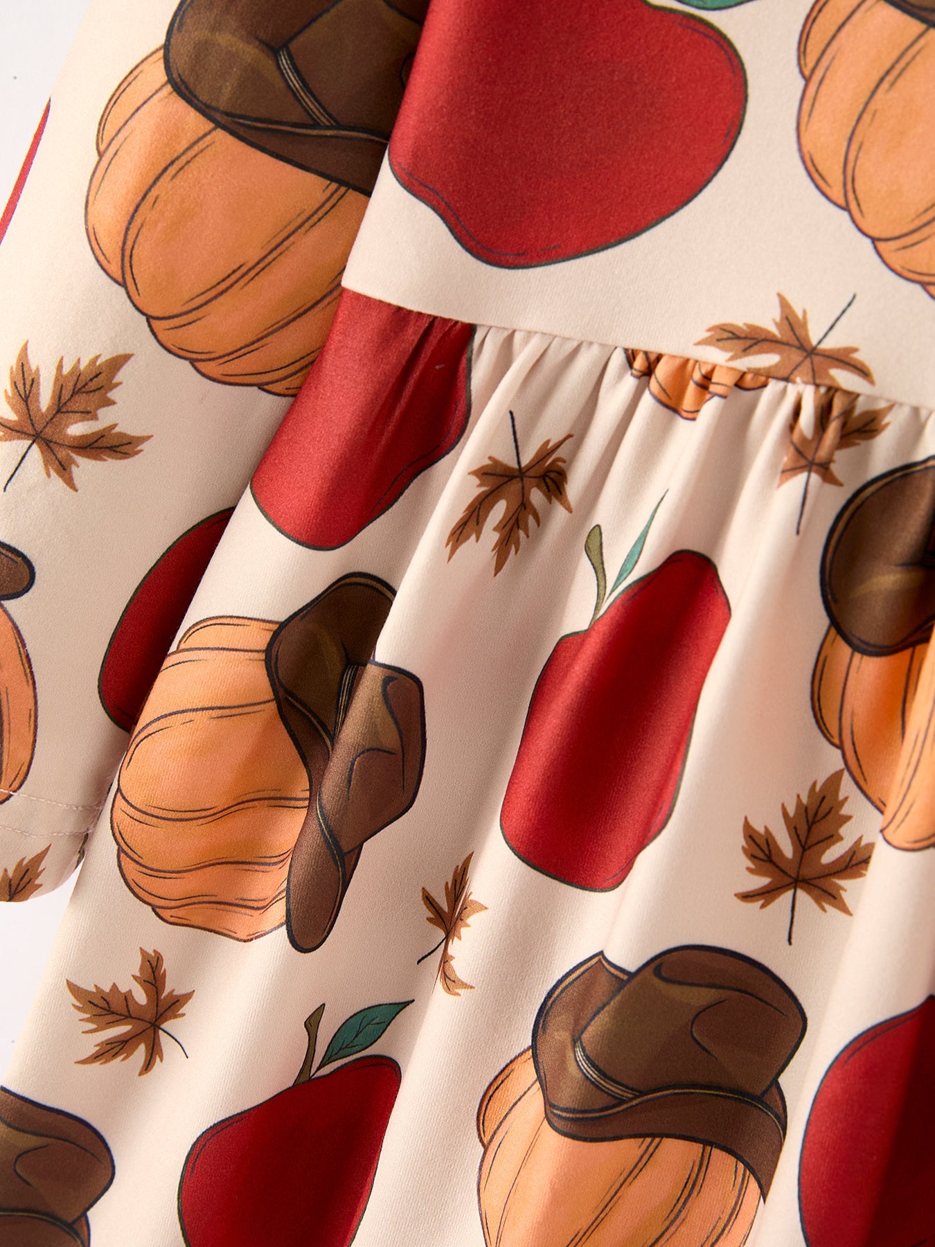 2 Piece Thanksgiving Pumpkin Stripe Print Girls Dress Set