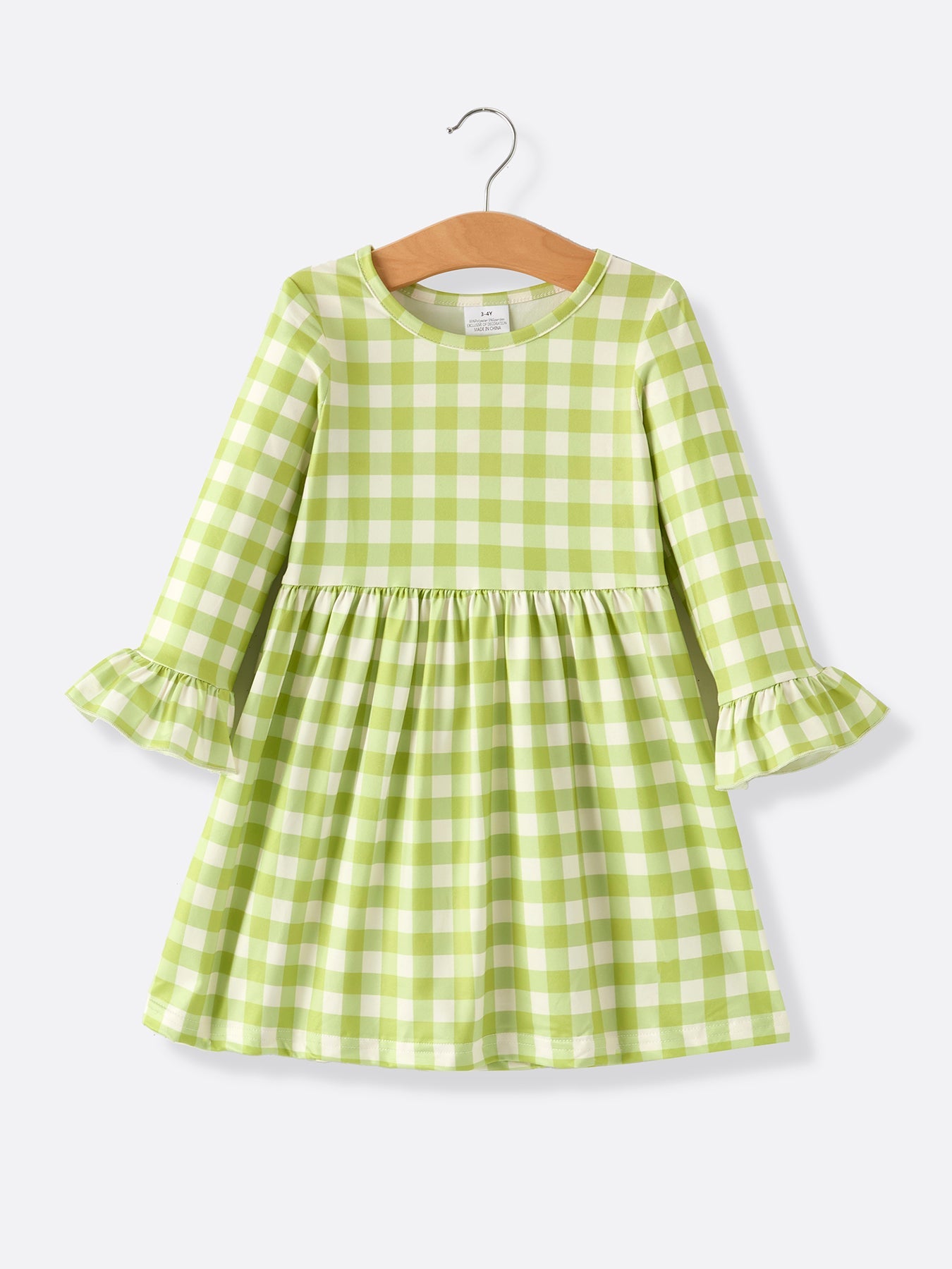 2 Piece Thanksgiving Pumpkin Plaid Print Girls Dress Set