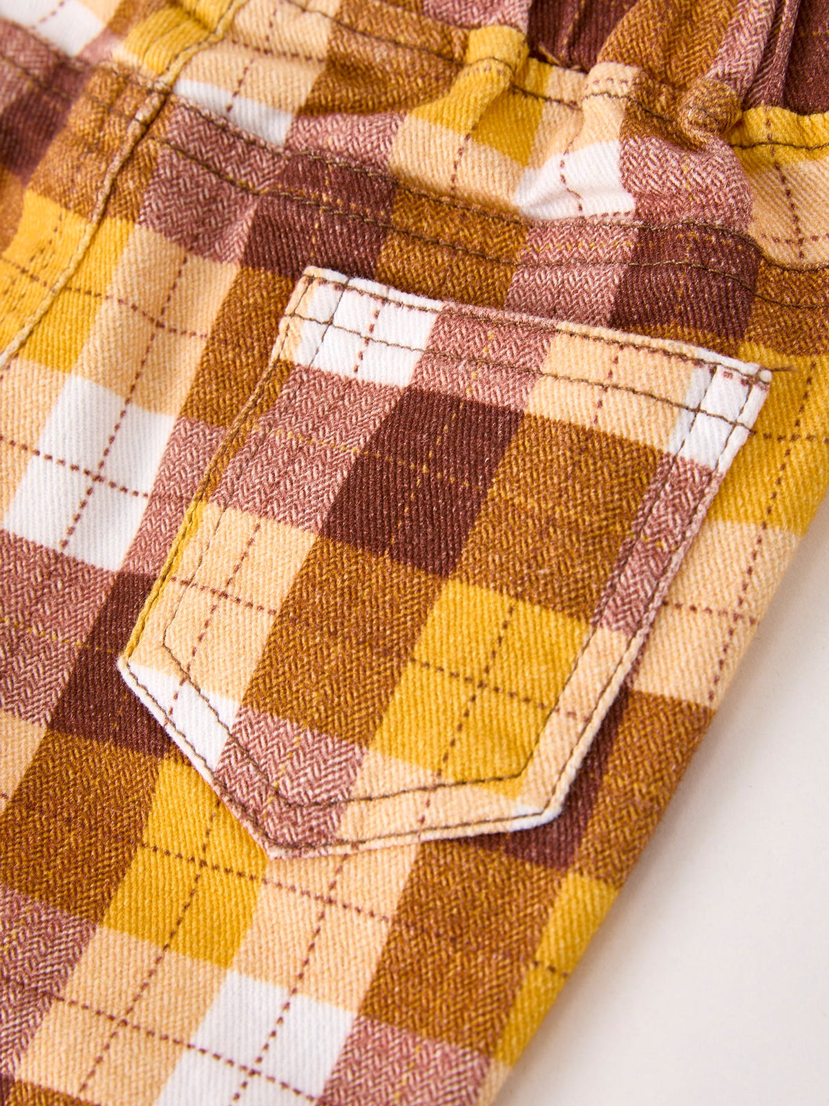 Fall Thanksgiving Brown Plaid Bow Trousers