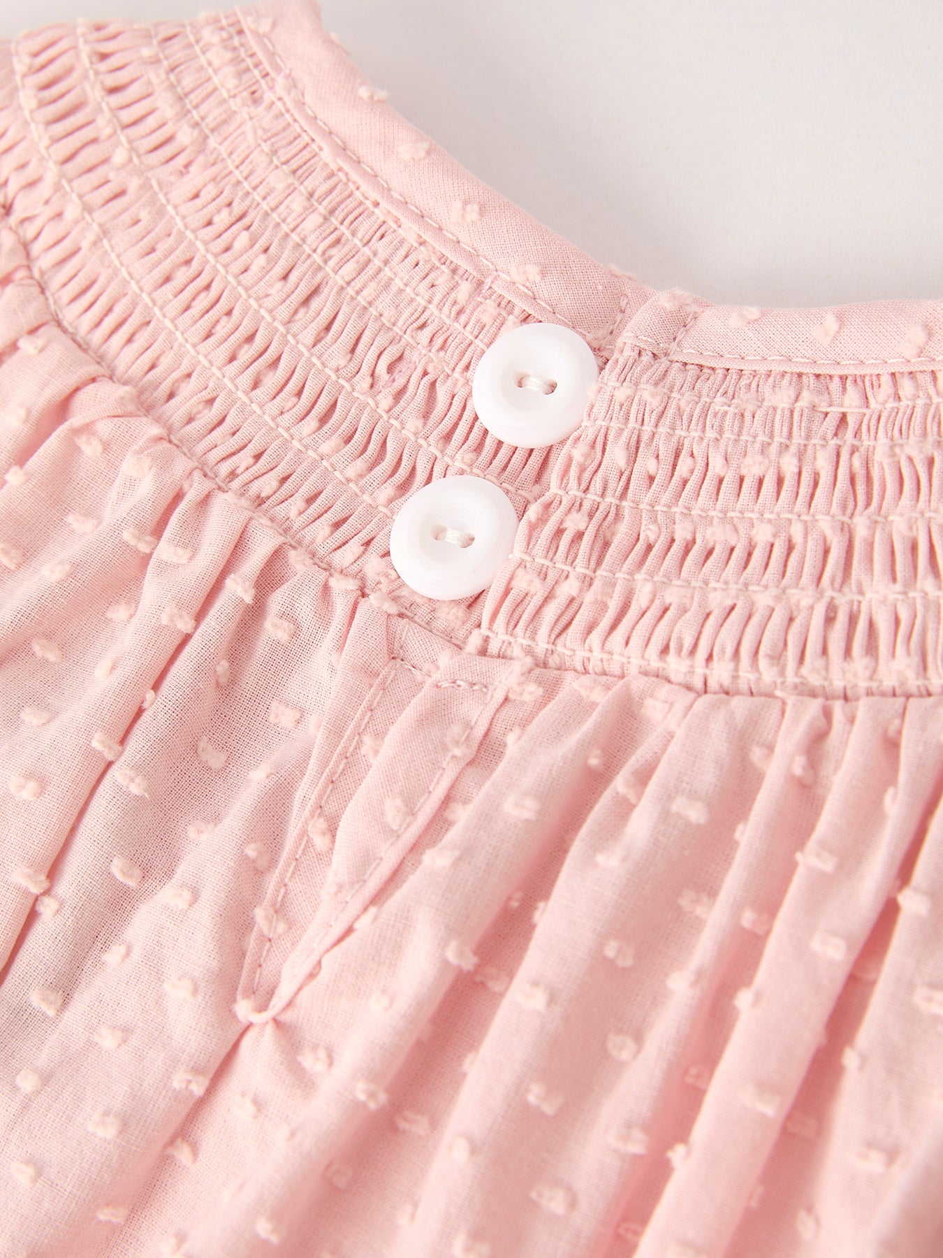 PREORDER Autumn Halloween Light Pink Ghost Embroidery Smock Floral Girls Romper