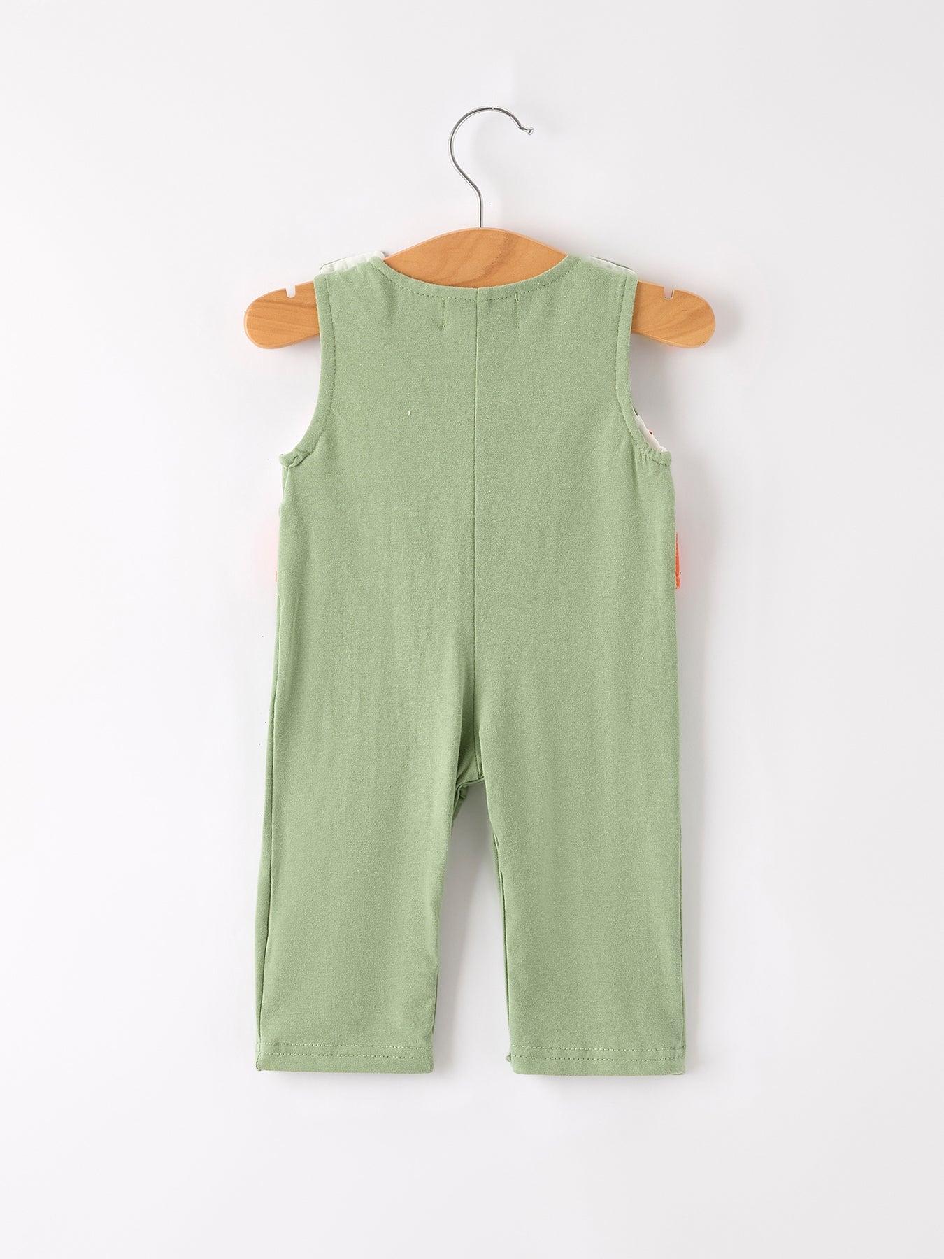 Fall Thanksgiving Smock Embroidered Green Boys Romper