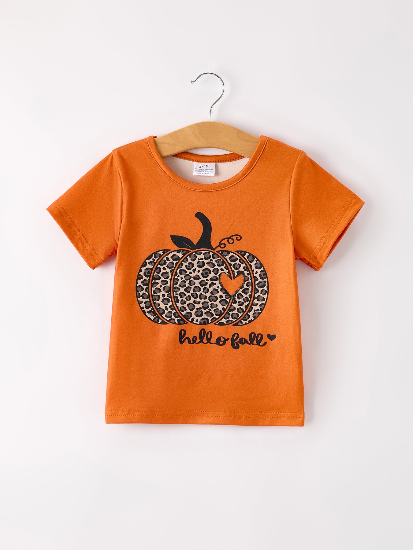 Fall Thanksgiving/Halloween Leopard Short sleeve O-neck T-shirt