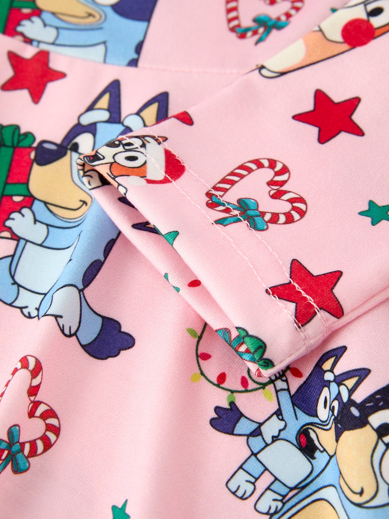 Winter Christmas Character Print Pink Girls Dress