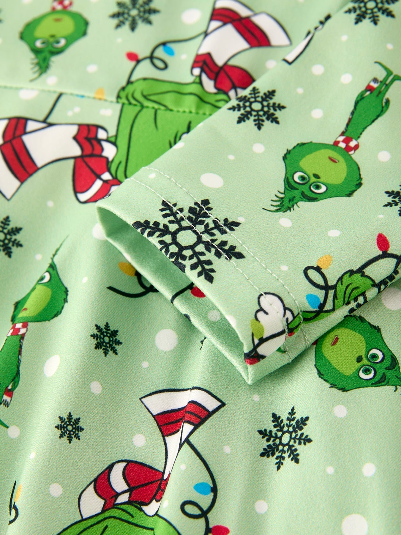 Winter Christmas Character Print Green Girls Dress