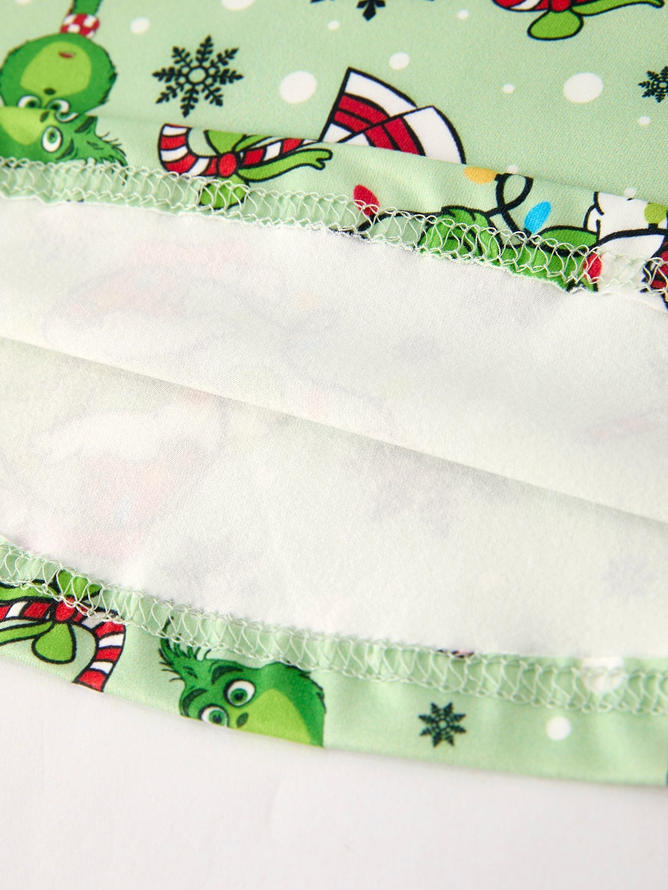 Winter Christmas Character Print Green Girls Dress