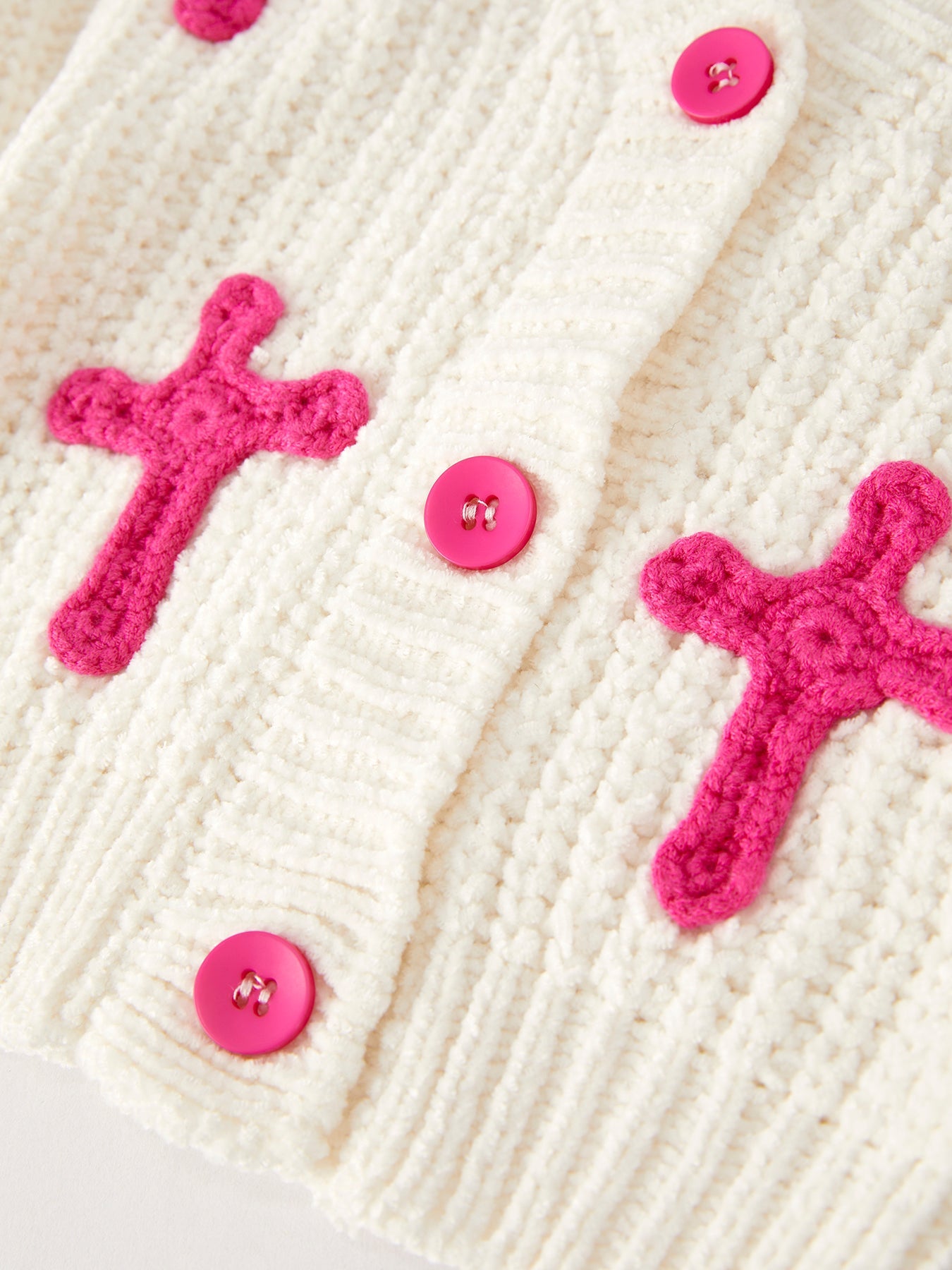 Winter Christian Girls Cross Cardigan Sweater