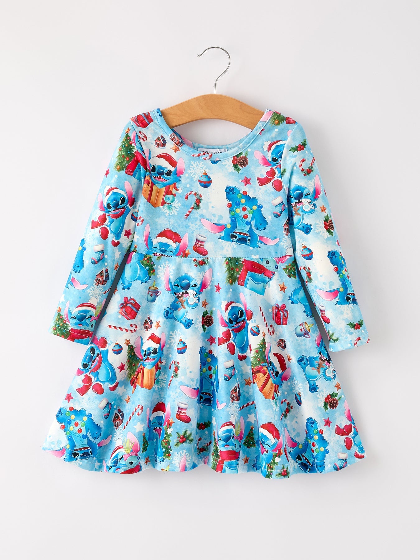Winter Christmas Character Gift Print Girls Dress