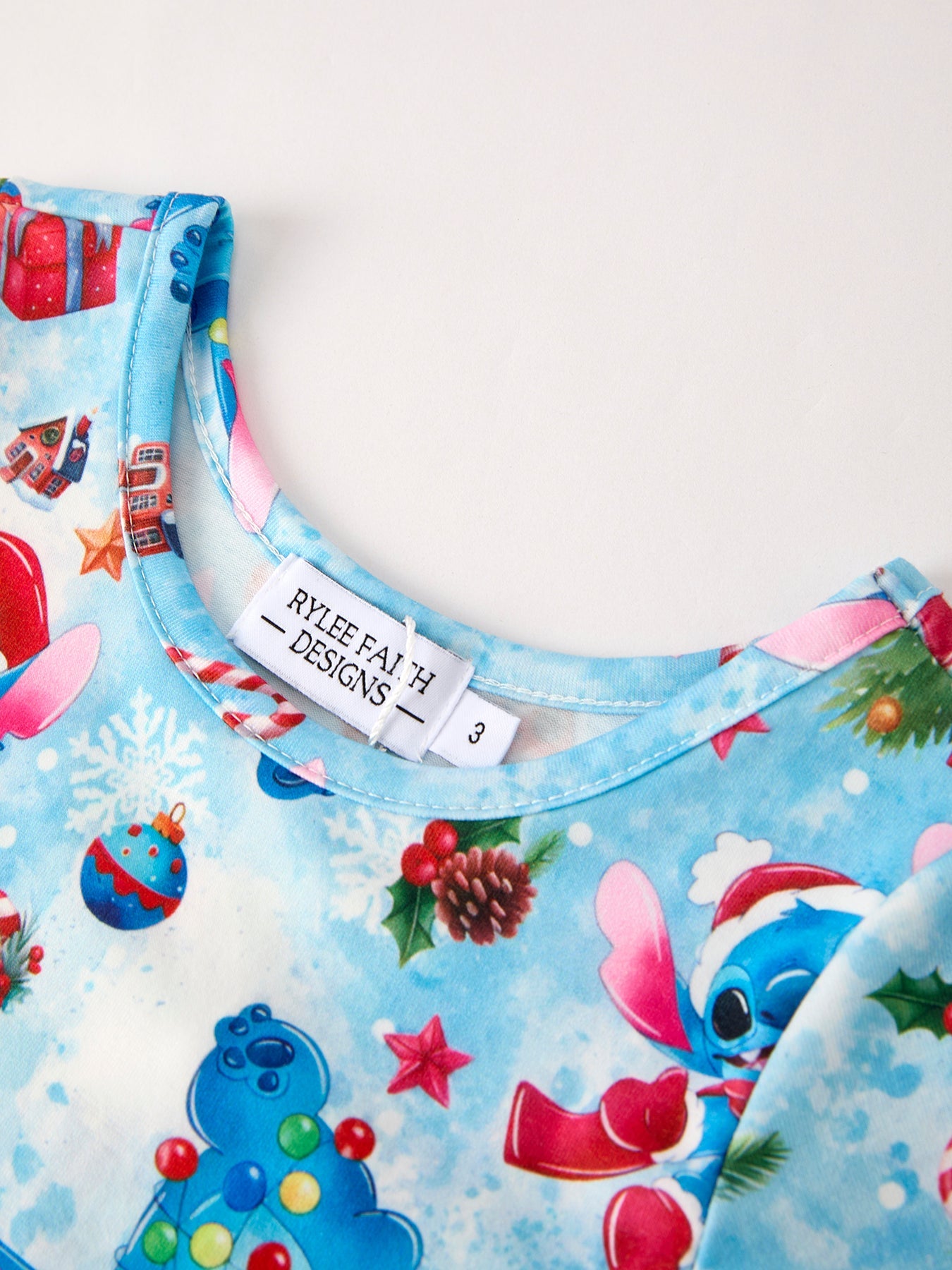 Winter Christmas Character Gift Print Girls Dress
