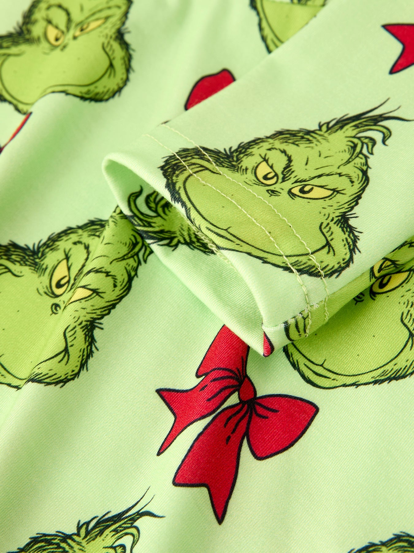 Winter Christmas Tree Bow Character Print Green Girls Dress