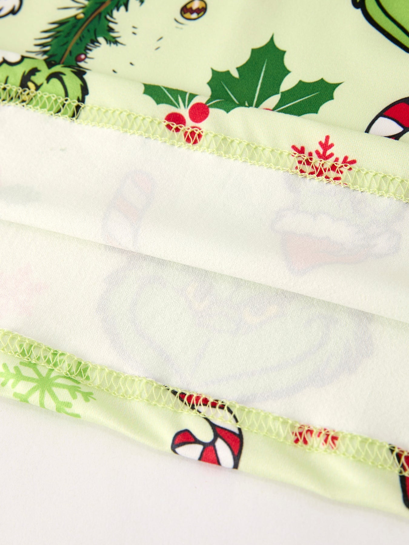 Winter Christmas Candy Cane Character Print Green Girls Dress