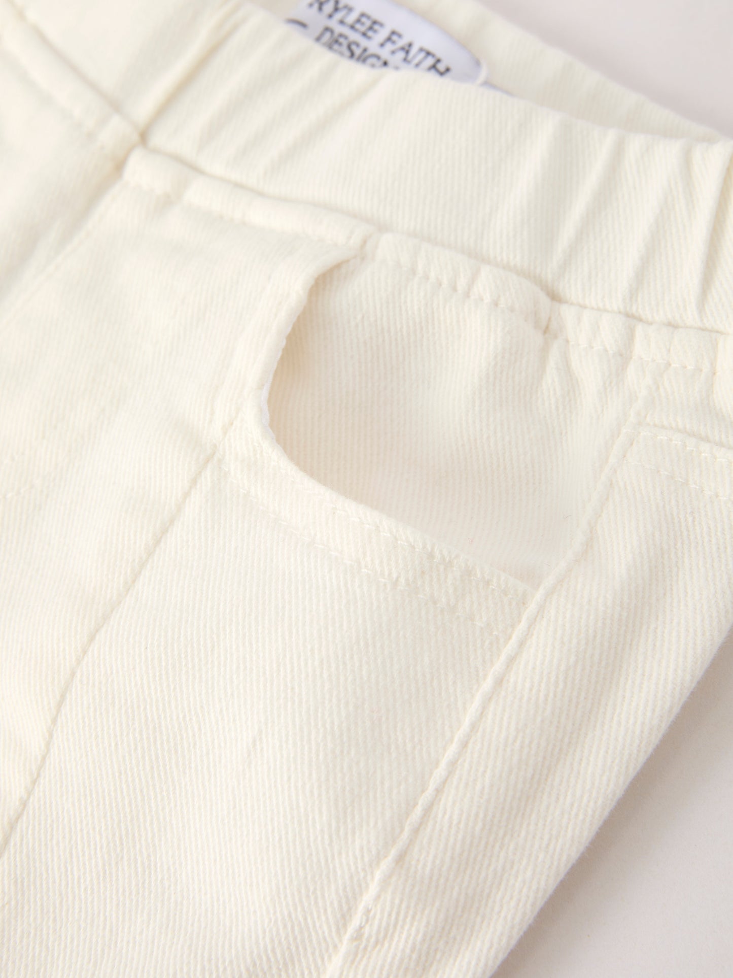 Charming White Bell Bottom Pants with Cute Bows