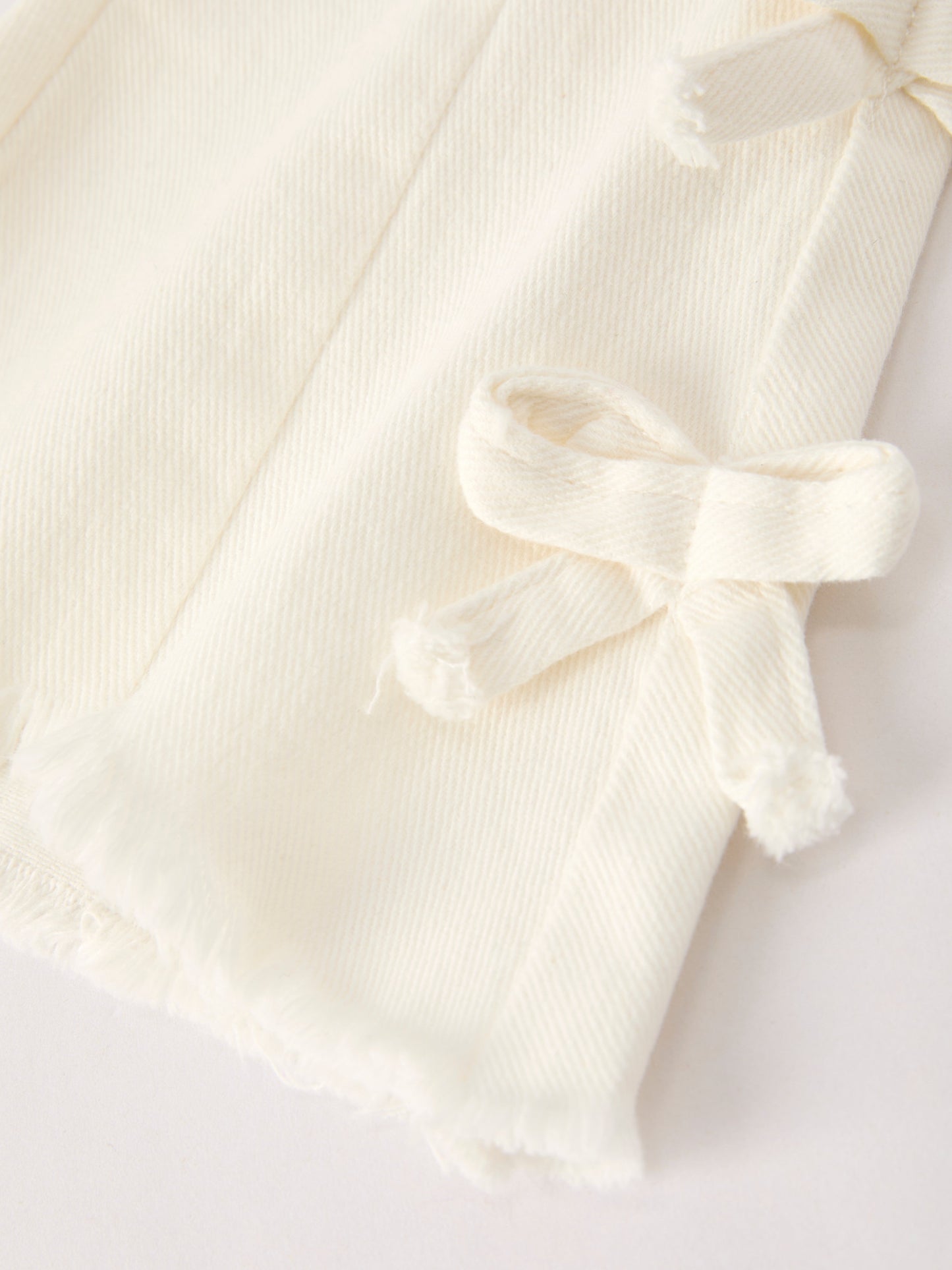 Charming White Bell Bottom Pants with Cute Bows