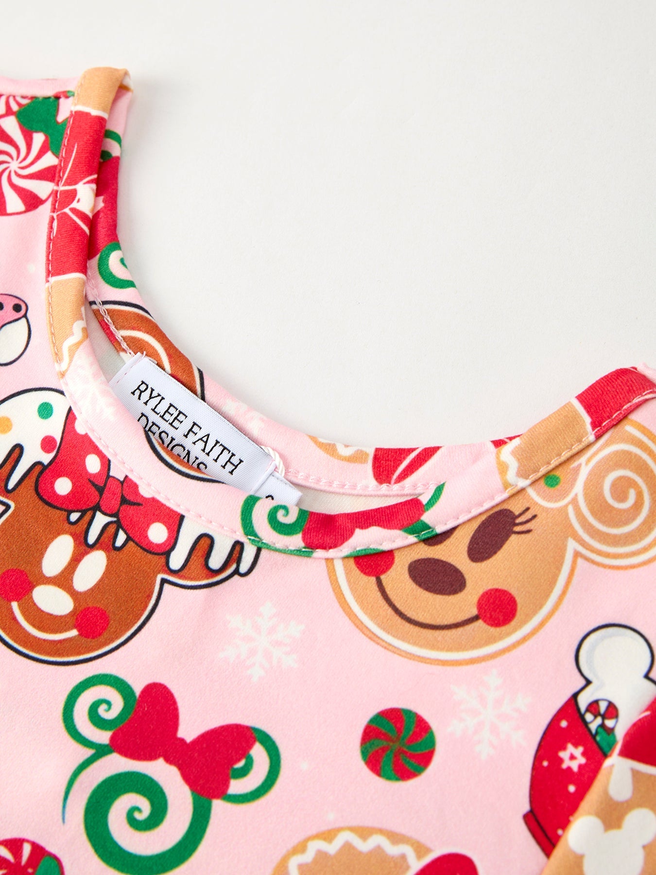 Christmas Character Sweet Gingerbread and Candy Print Girls Dress