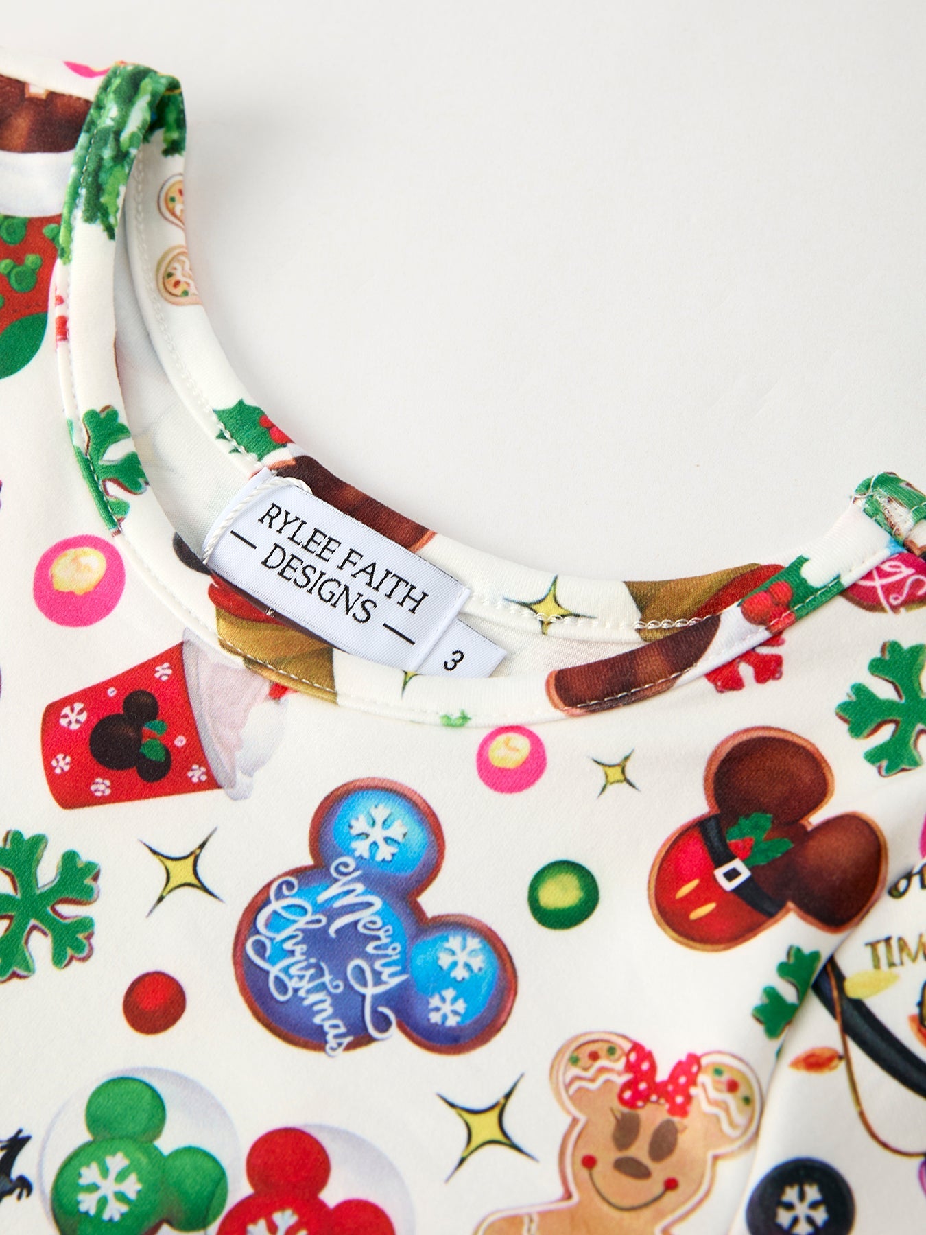 Festive Holiday Christmas Girls Dress with Colorful Balloon and Characters